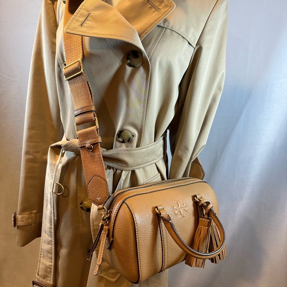 NWT! Tory Burch Thea Mini Satchel Tiramis Leather Crossbody - Picture 8 of 16
